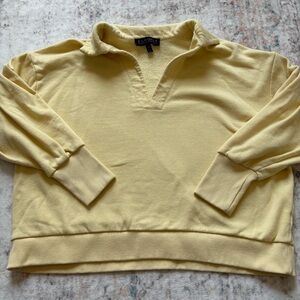 Eloquii Soft Yellow V-Neck Sweatshirt